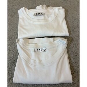 Lot 2 CDLP Midweight T Shirts Mens Medium White Lyocell Pima Cotton Portugal Tee